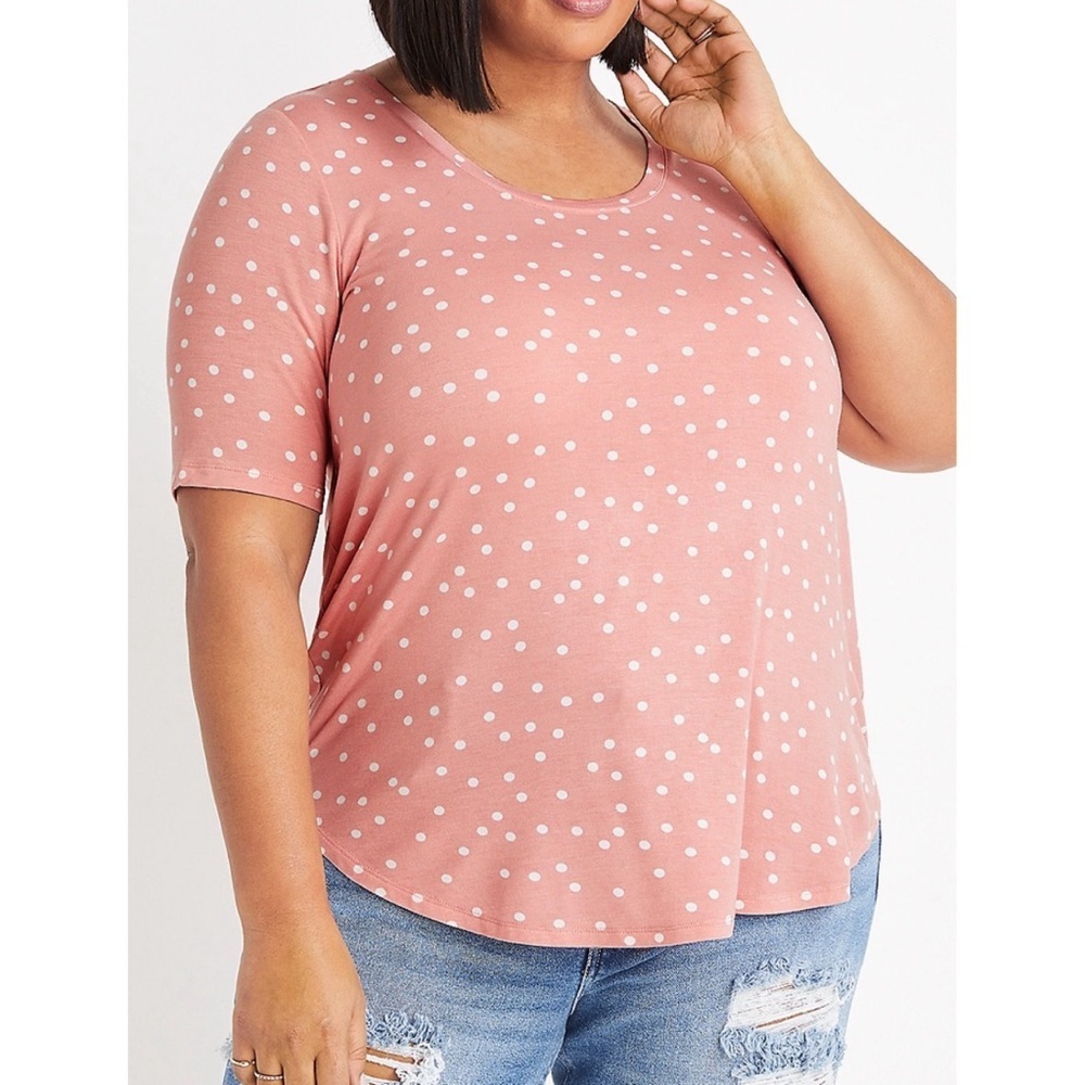 Maurice’s 24/7 pink Flawless Polka Dot Tee